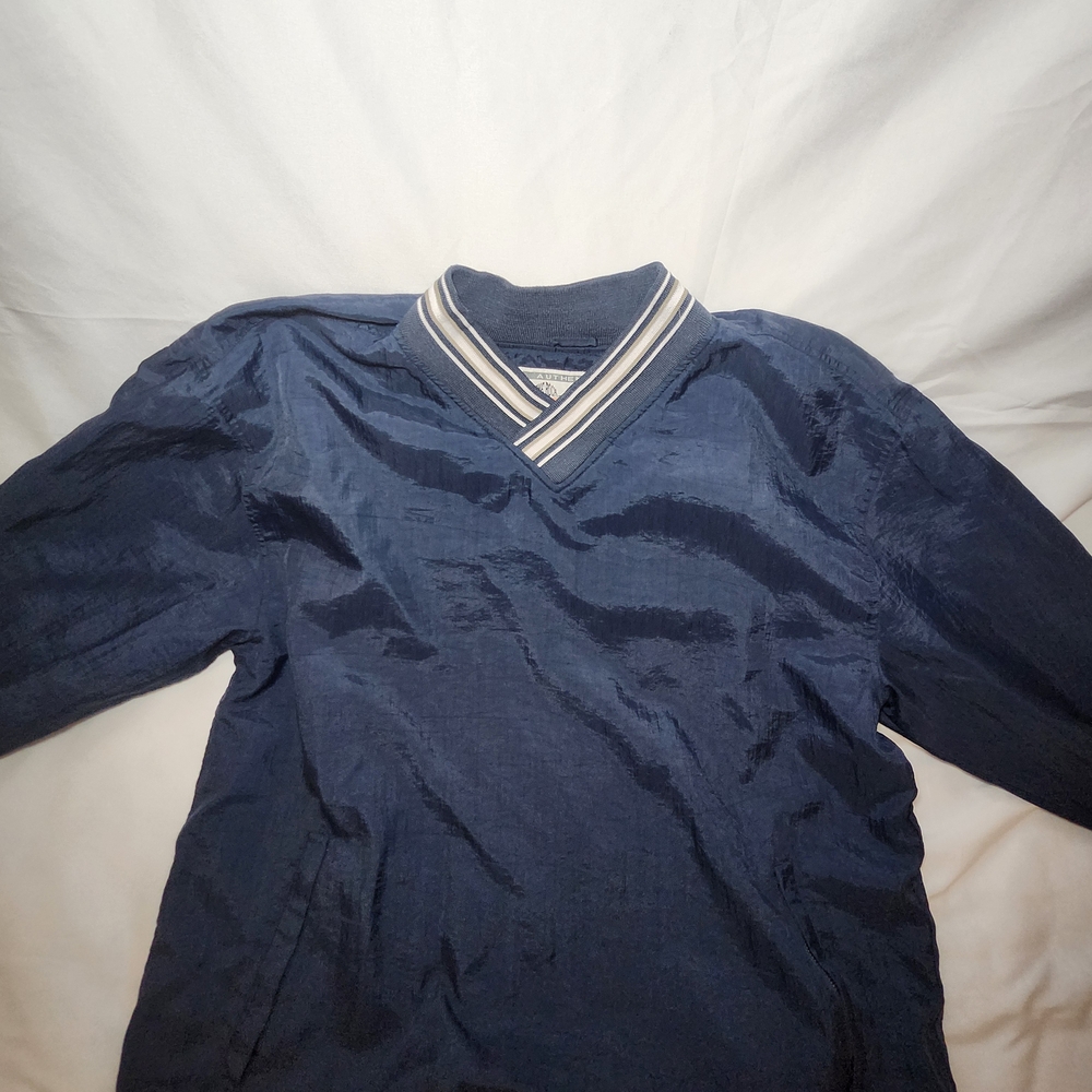 Vintage 90's The Rock Brand V-Neck Pullover Athletic Windbreaker Navy